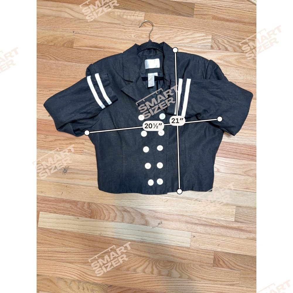 Vintage Old Money Double Breasted Nautical Cropped Blazer Women Sz 16 Yacht Club - Picture 7 of 7